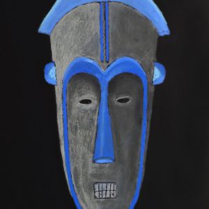 Fang Gabun Pastellkreide 70 x 50 cm 2020