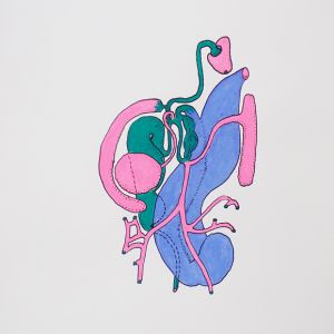 Placida, Acrylstifte, 42 x 29,7 cm, 2022