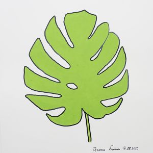 Monstera, Acrylstifte auf Papier, 29,7 x 42 cm, 2023